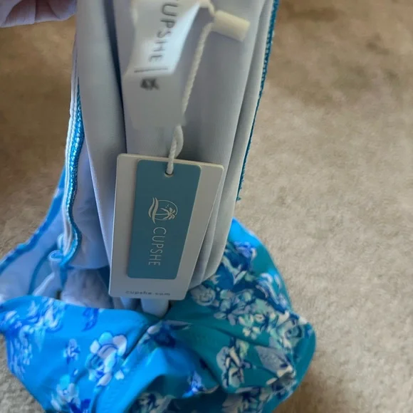 4X NWT Sexy Swimsuit Cupshe blue plunge front - Picture 3 of 7